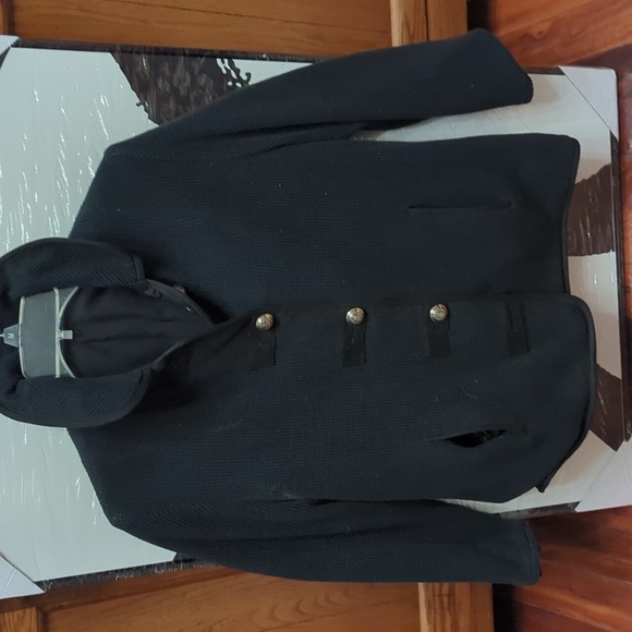 Women's Little Black Reversible Button-Up Jacket - Picture 2 of 5